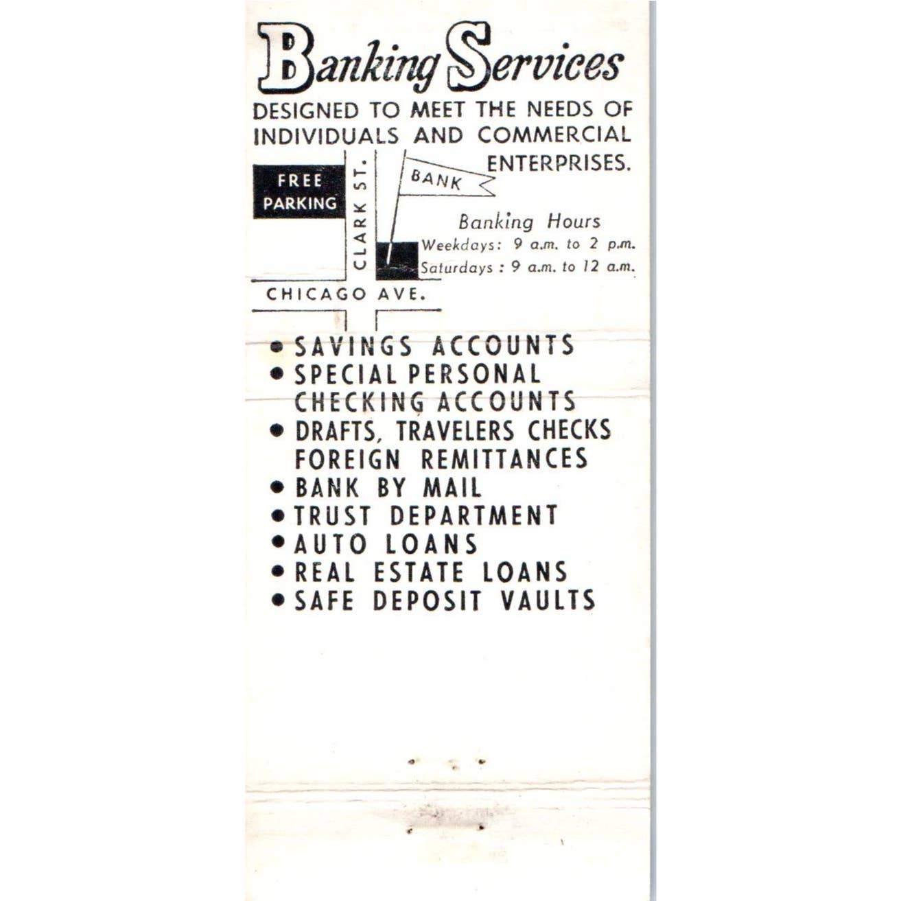 Cosmopolitan National Bank of Chicago Advertising Matchbook Cover SA1-M10