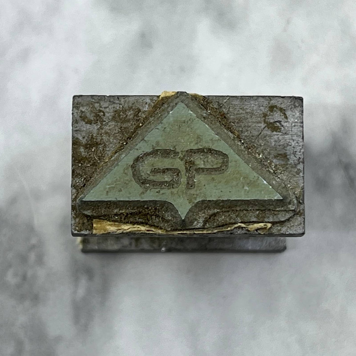 Vintage Printing Letterpress Printers Block Plate “GP” Monogram Logo TJ59
