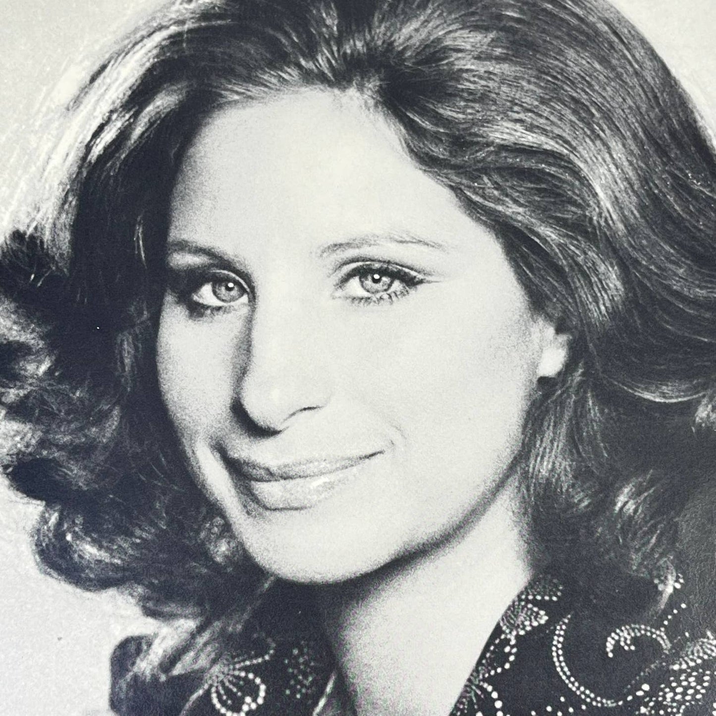 Vintage Barbra Streisand Head Shot Portrait Black & White 8x10 AB4-18