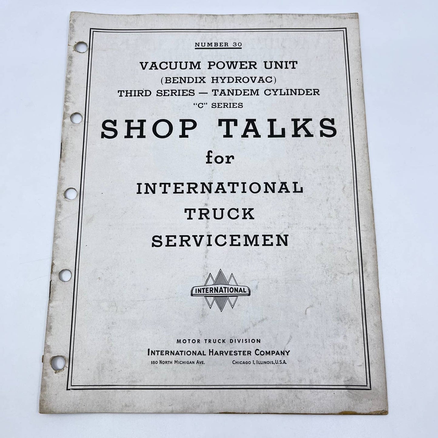 1947 Shop Talks for International Truck Servicemen #30 Vacuum Power Unit TF8