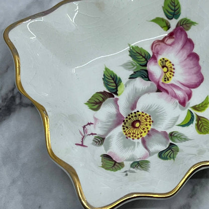Vintage James Kent Old Foley Small Floral Bon Bon Plates 3 inch Set of 2 TJ5