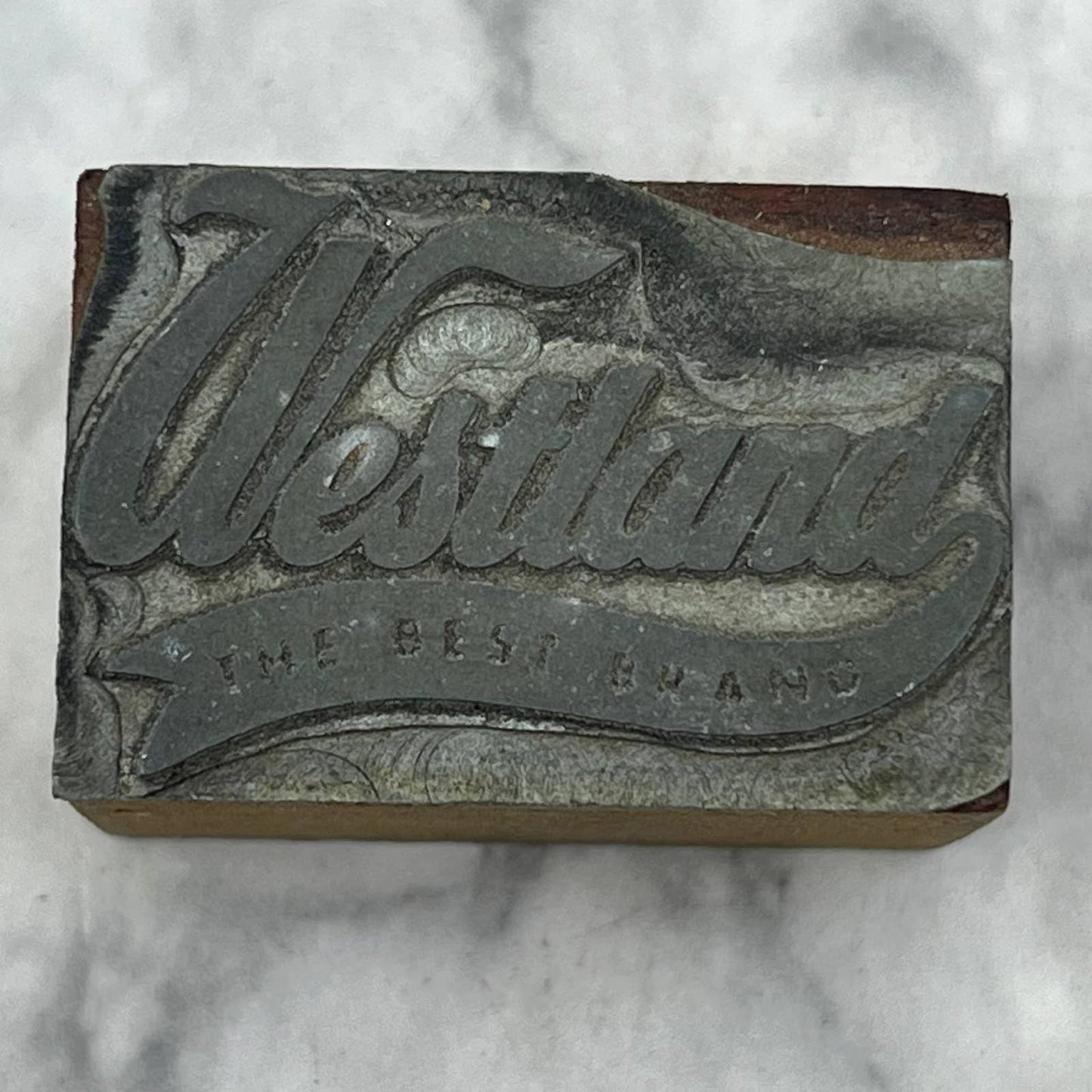 Vintage Printing Letterpress Printers Block Plate Westland The Best Brand TJ56