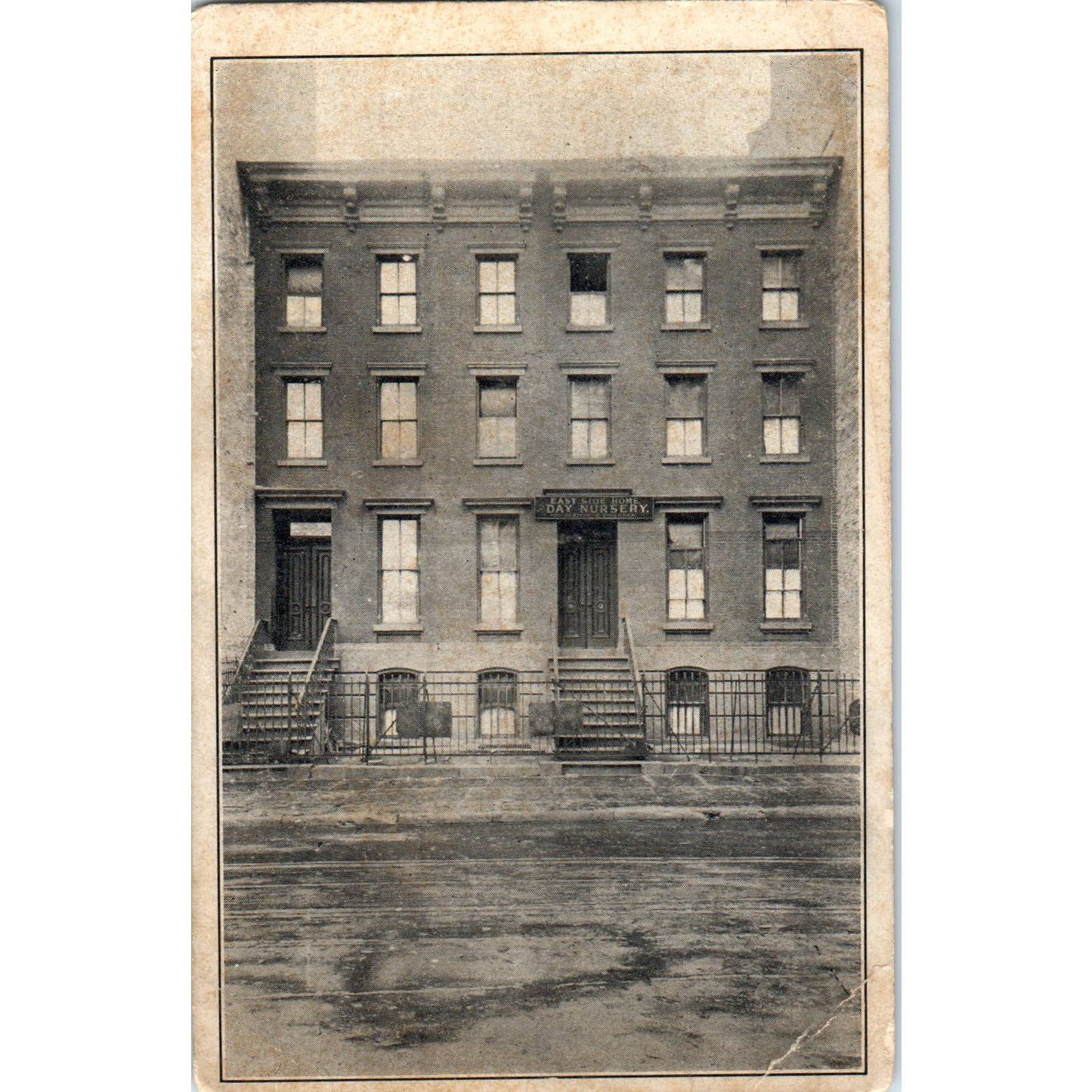 Antique RPPC Postcard East Side Home Day Nursery Building SE8