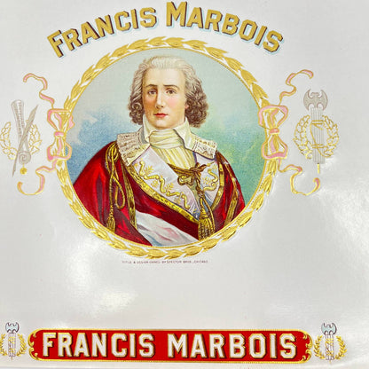 Francis Marbois Cigars Spector Bros Chicago IL Vintage Inner Cigar Box Label AA8
