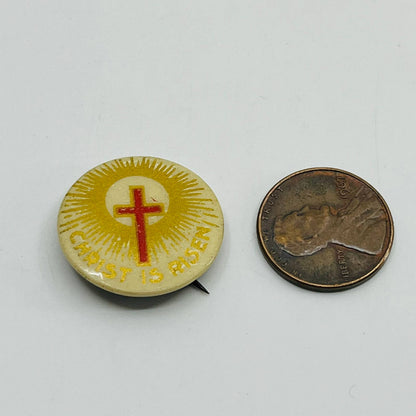 Vintage Christ is Risen Pinback Button SB5