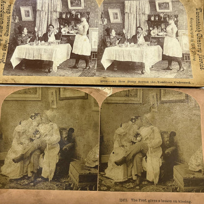 c1900 Lot of 8 Stereo View Cards Featuring Victorian Men and Women TA9