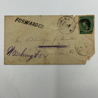 1889 Postal Cover Deering to Washington New Hampshire Elbridge Heath AA6