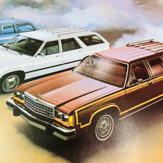 1983 Ford Wagon Escort Squire LTD Dealer Sales Brochure Full Color Pictures BA3