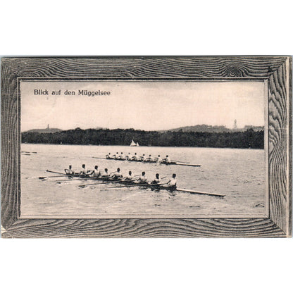 View of the Müggelsee Rowing in Germany Original Postcard P2-9