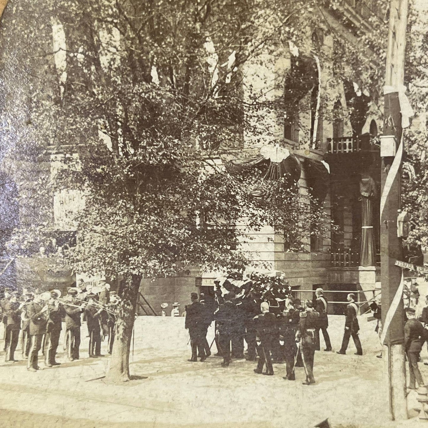 c1900 Stereoview Card President McKinley Funeral SD6