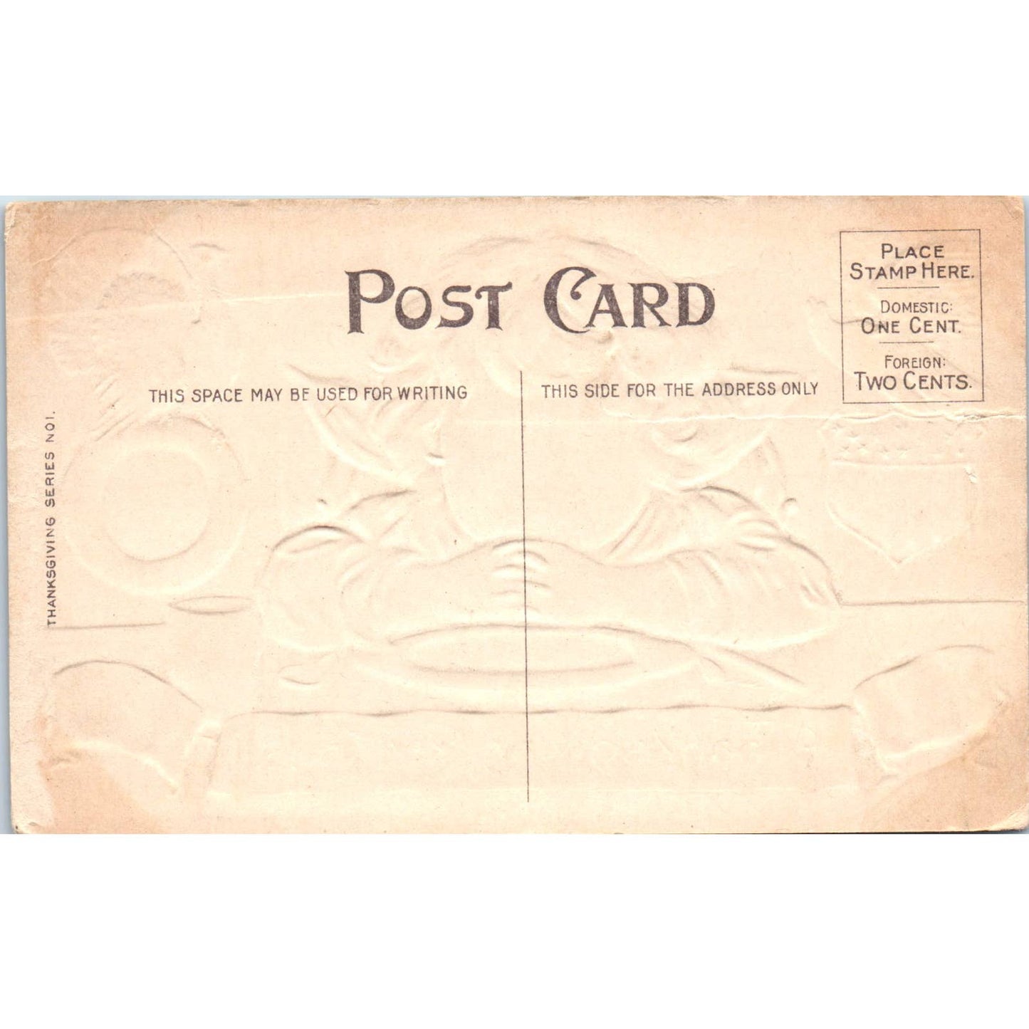 Thanksgiving Embossed Child at Dinner Table H.P. Saunderson Postcard TK1-22