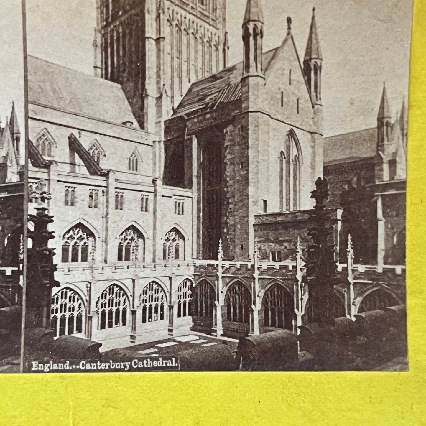 Canterbury Cathedral, England c1880 Antique Stereoview Card H2-3