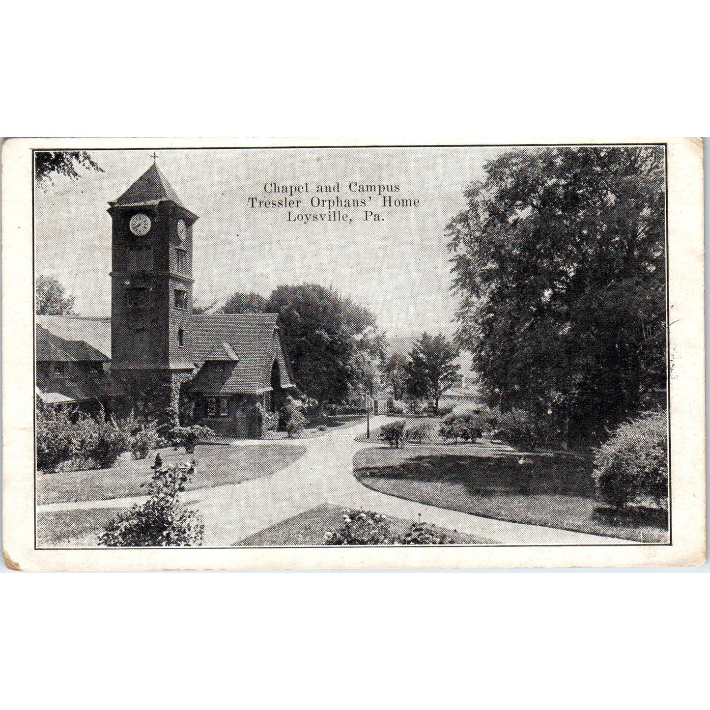 1920s Postcard Tressler Orphans' Home Loysville PA Chapel and Campus TI1-1