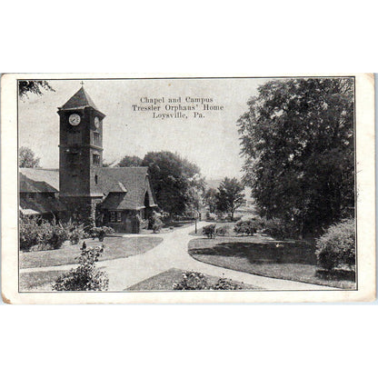 1920s Postcard Tressler Orphans' Home Loysville PA Chapel and Campus TI1-1