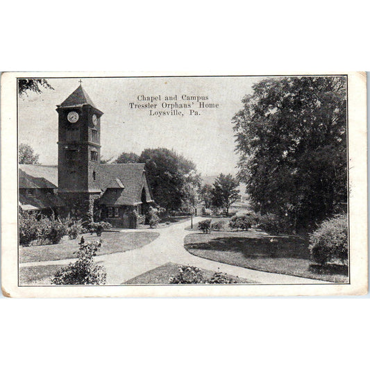 1920s Postcard Tressler Orphans' Home Loysville PA Chapel and Campus TI1-1