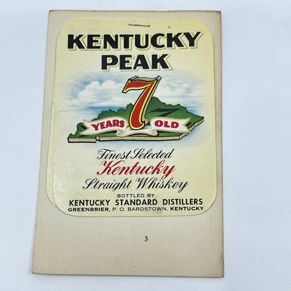 Kentucky Peak Whiskey Label Set of 2 Kentucky Standard Distillers Greenbrier