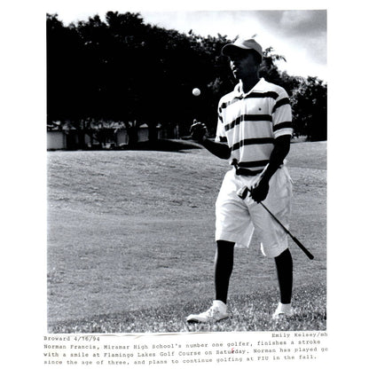 1994 Original Press Photo Golf Norman Francis Miramar High School 8x10" AD2