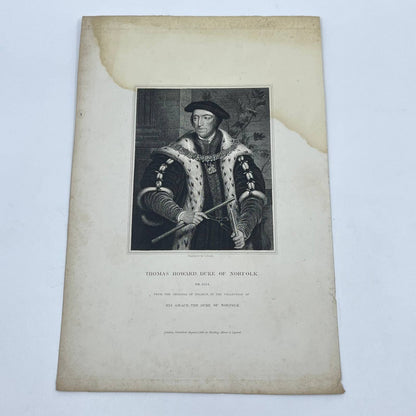 1823 Engraving Art Print Thomas Howard Duke of Norfolk 1554 AB3
