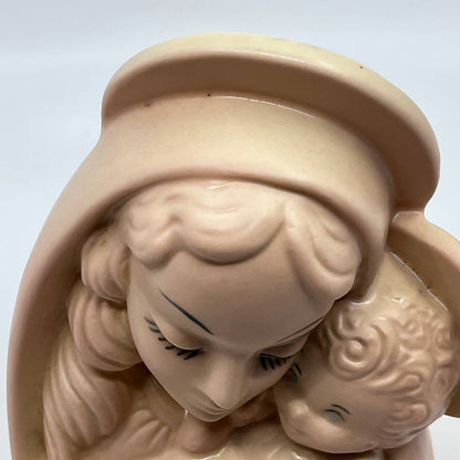 1940s Hull USA Madonna Child Planter 26 Blush Pink Vintage TC2