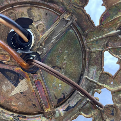 1970 Hollywood Regency Glam Lamp Crystal Glass & Brass EF Industries 23" WORKS