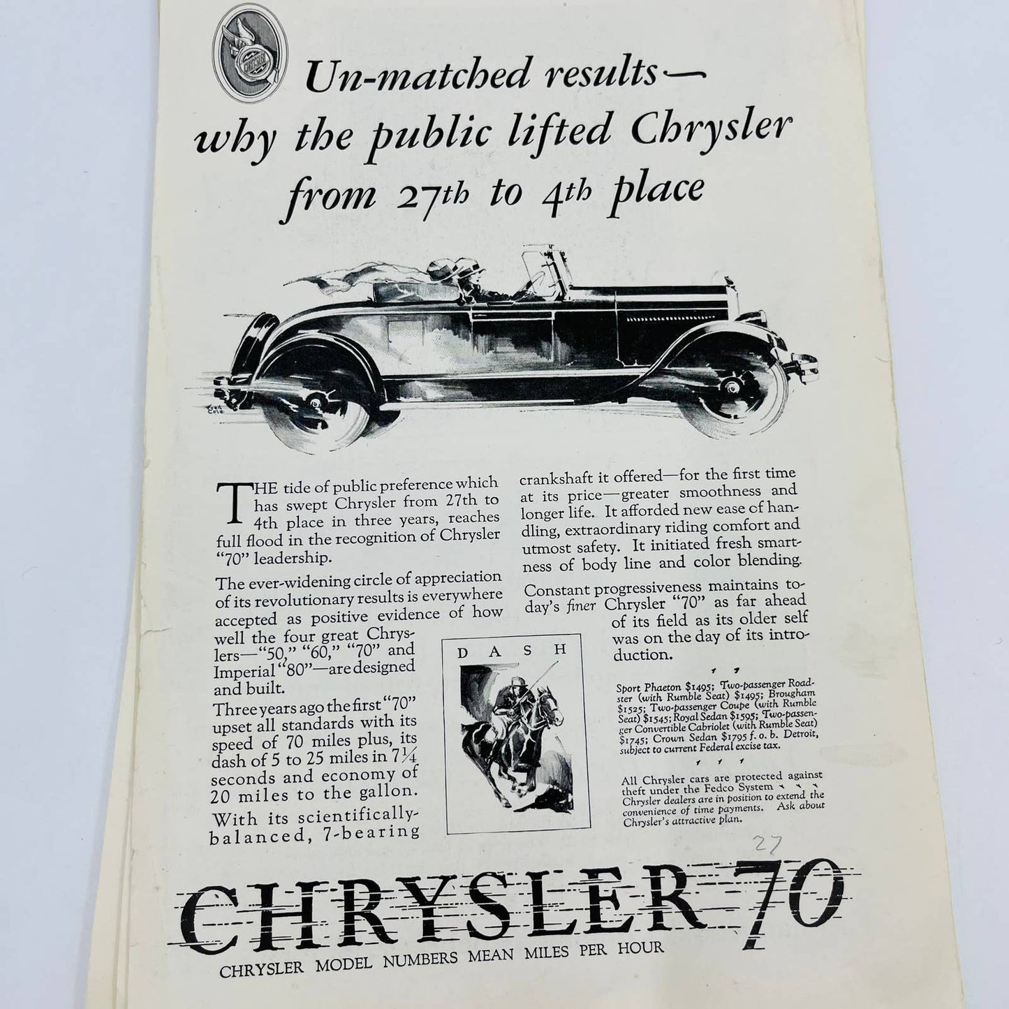 1920s Automobile Car Ads Lot of 19 Nash Hudson Chrysler GM Cadillac  TD6