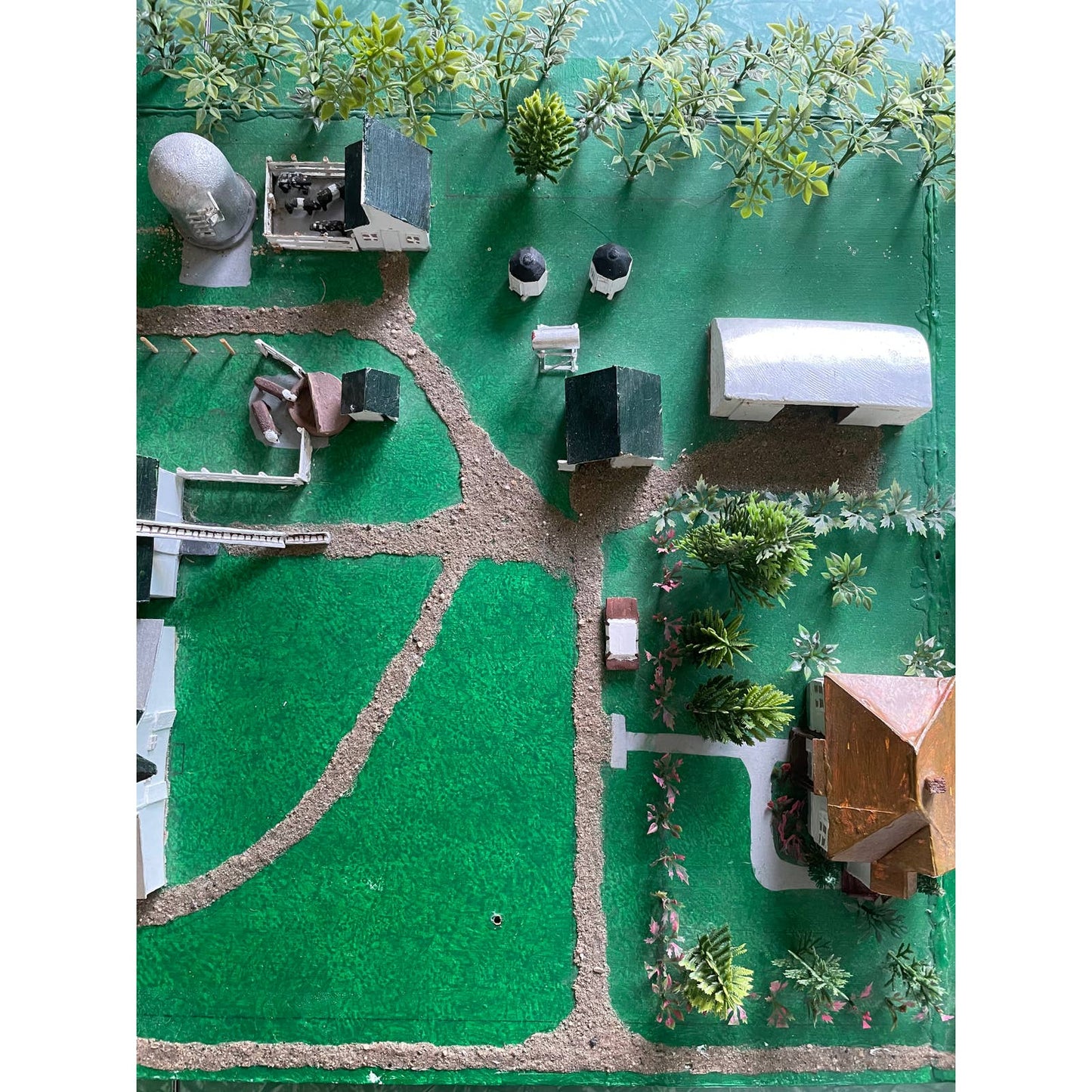 HUGE Vintage Handmade Farmstead Working Farm Miniature Scale Diorama