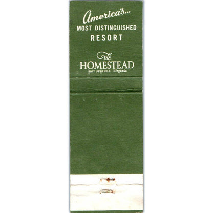 The Homestead Resort Hot Springs Virginia Advertising Matchbook Cover SA1-M8