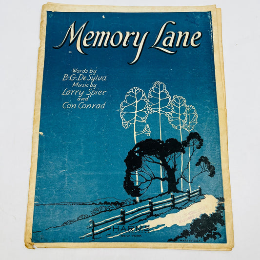 1924 Memory Lane Larry Spier Con Conrad Sheet Music V37-4