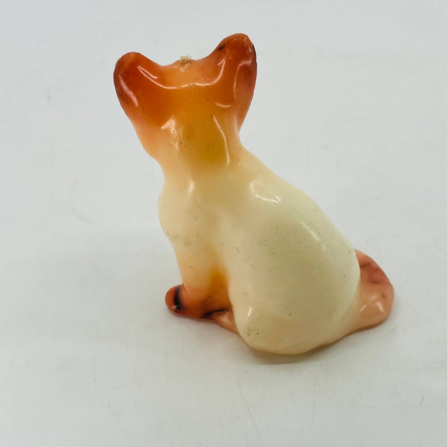 Siamese Cat Candle 3.75 Inch Vintage MCM Blue Glass Eyes TC3