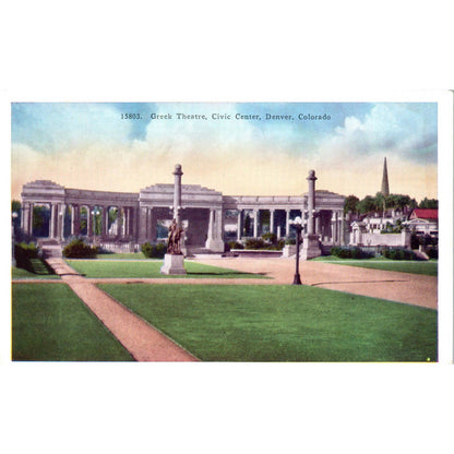 Greek Theatre Civic Center Denver Colorado Original Postcard TK1-28
