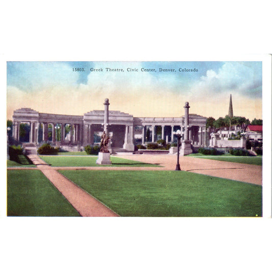 Greek Theatre Civic Center Denver Colorado Original Postcard P2-2