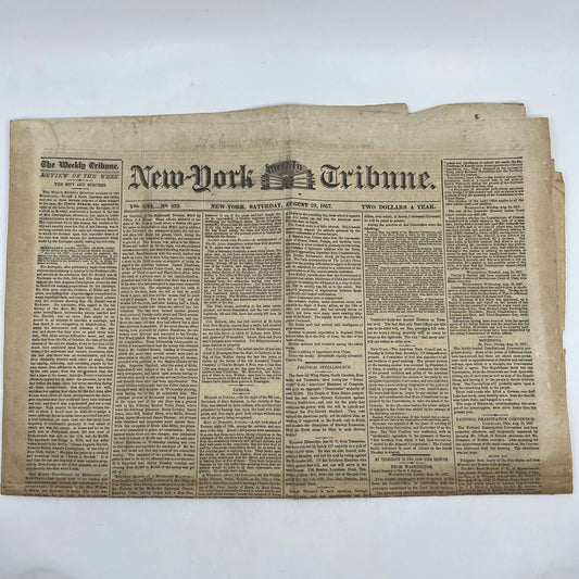 1857 Aug 29 Original New York Tribune - Whig State Slavery Vote FL4
