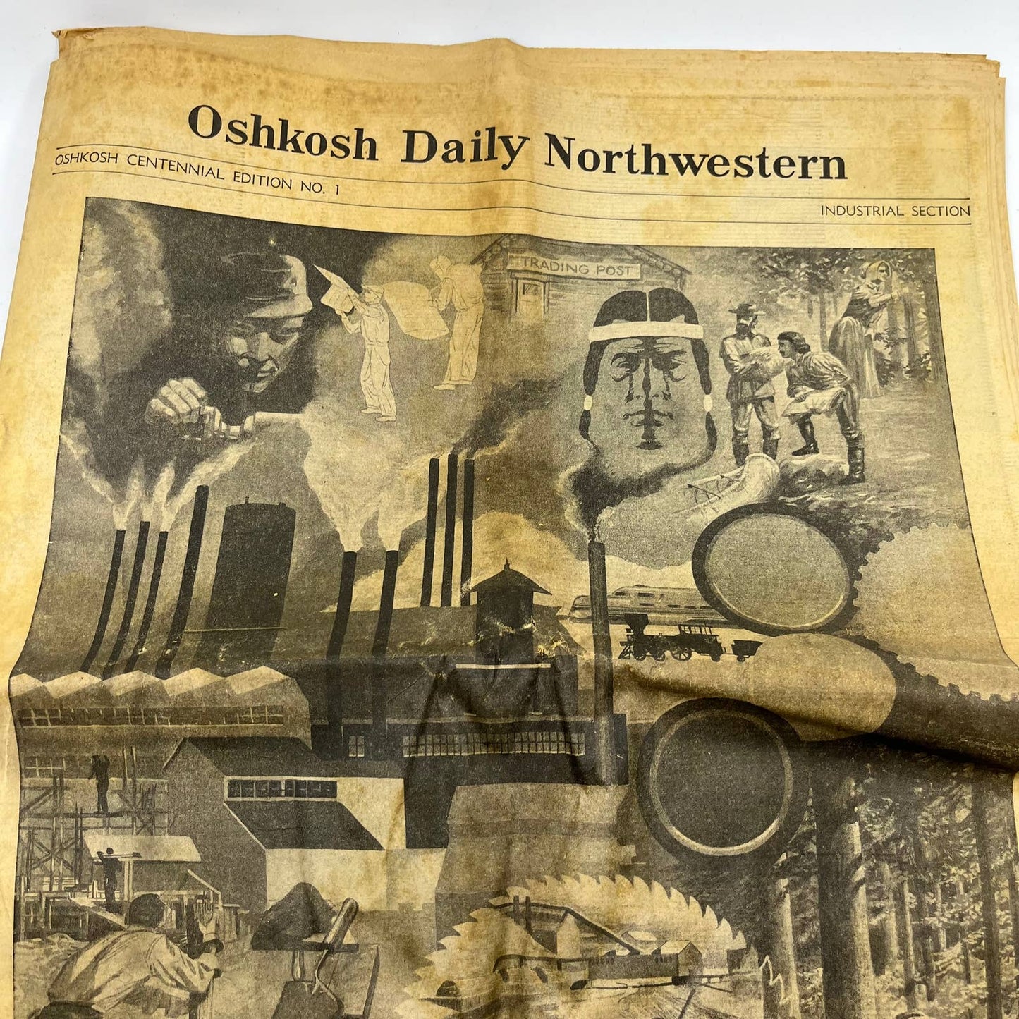1953 June 5 OSHKOSH DAILY NORTHWESTERN Newspaper Centennial Edition No. 1 TI6-4