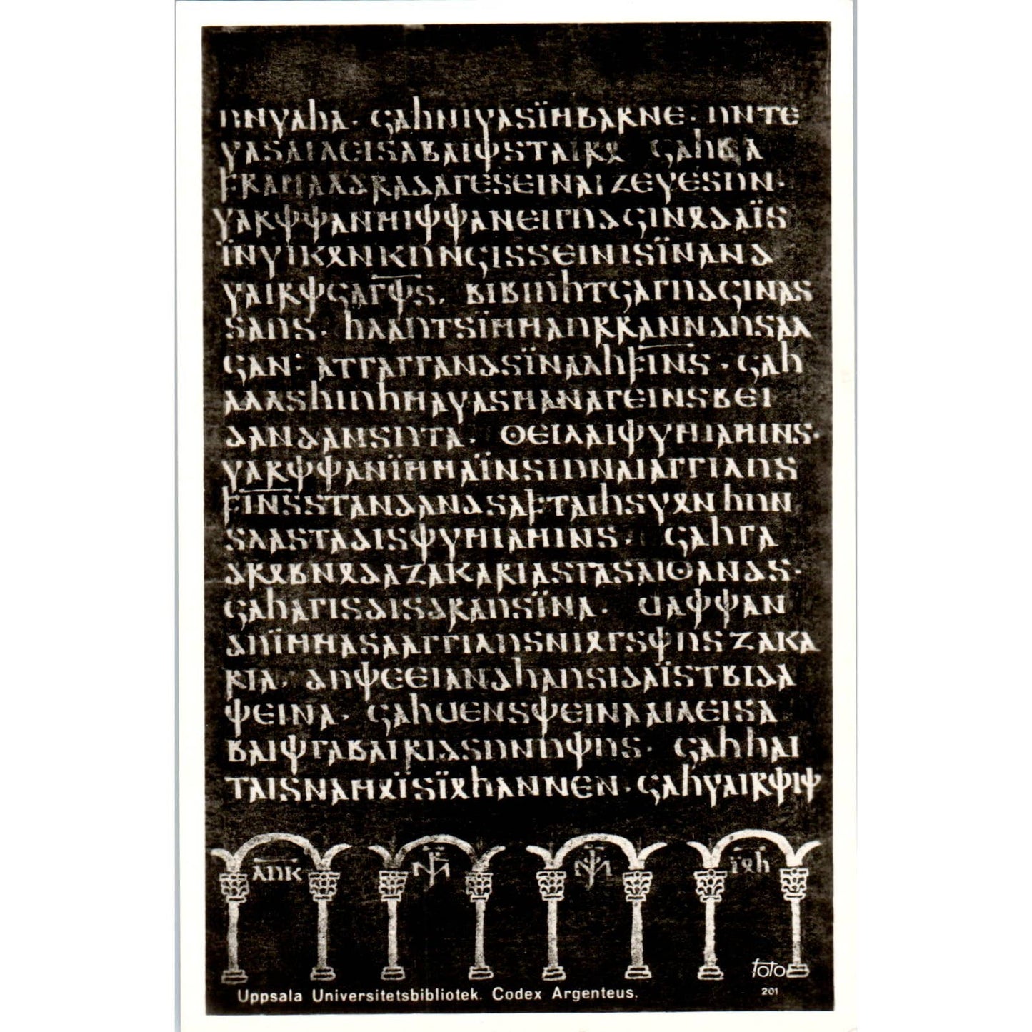 Codex Argenteus Silverbibeln Evangelierna Pa Gotiska Original Postcard TK1-21