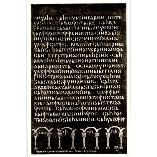 Codex Argenteus Silverbibeln Evangelierna Pa Gotiska Original Postcard TK1-21