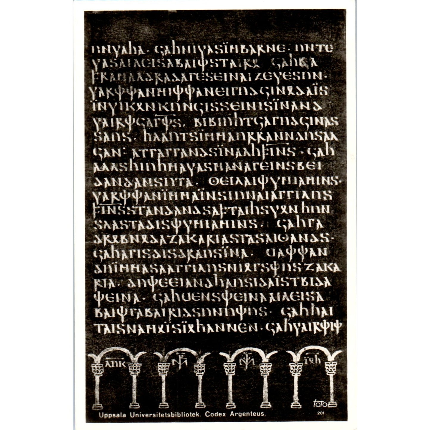 Codex Argenteus Silverbibeln Evangelierna Pa Gotiska Original Postcard P2-1
