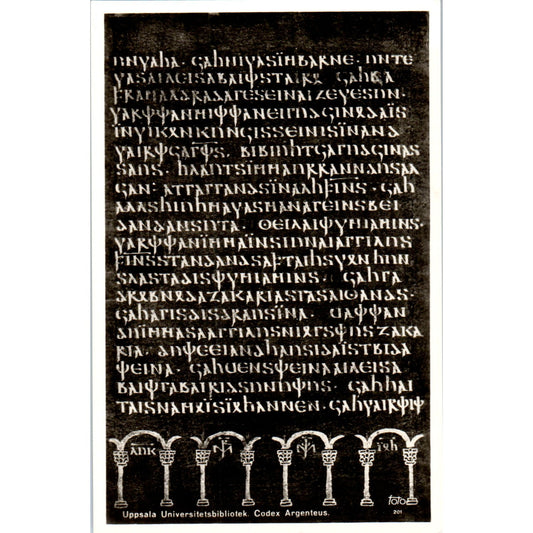 Codex Argenteus Silverbibeln Evangelierna Pa Gotiska Original Postcard P2-1