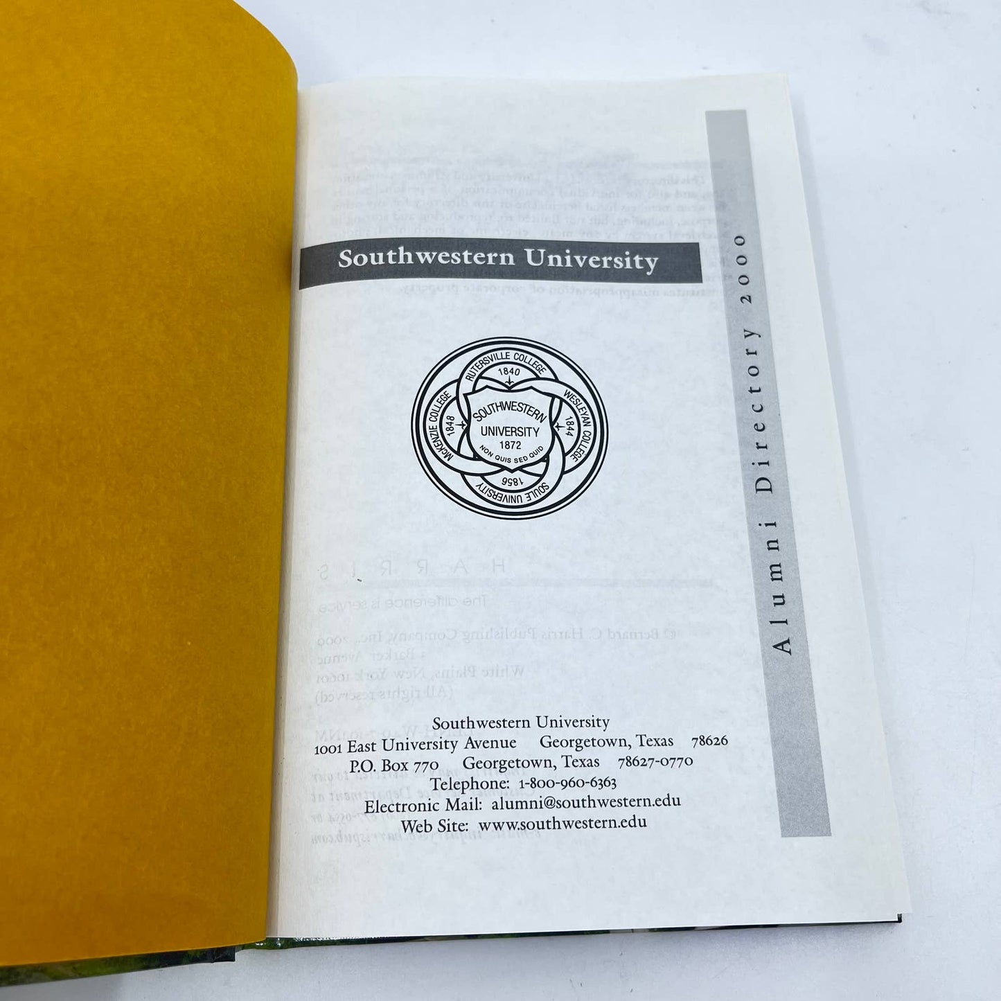 2000 Southwestern University Alumni Directory Georgetown TX TF6