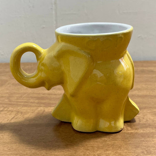 1975 Frankoma Republican GOP Elephant Political Mug Yellow Glaze Nixon TB7