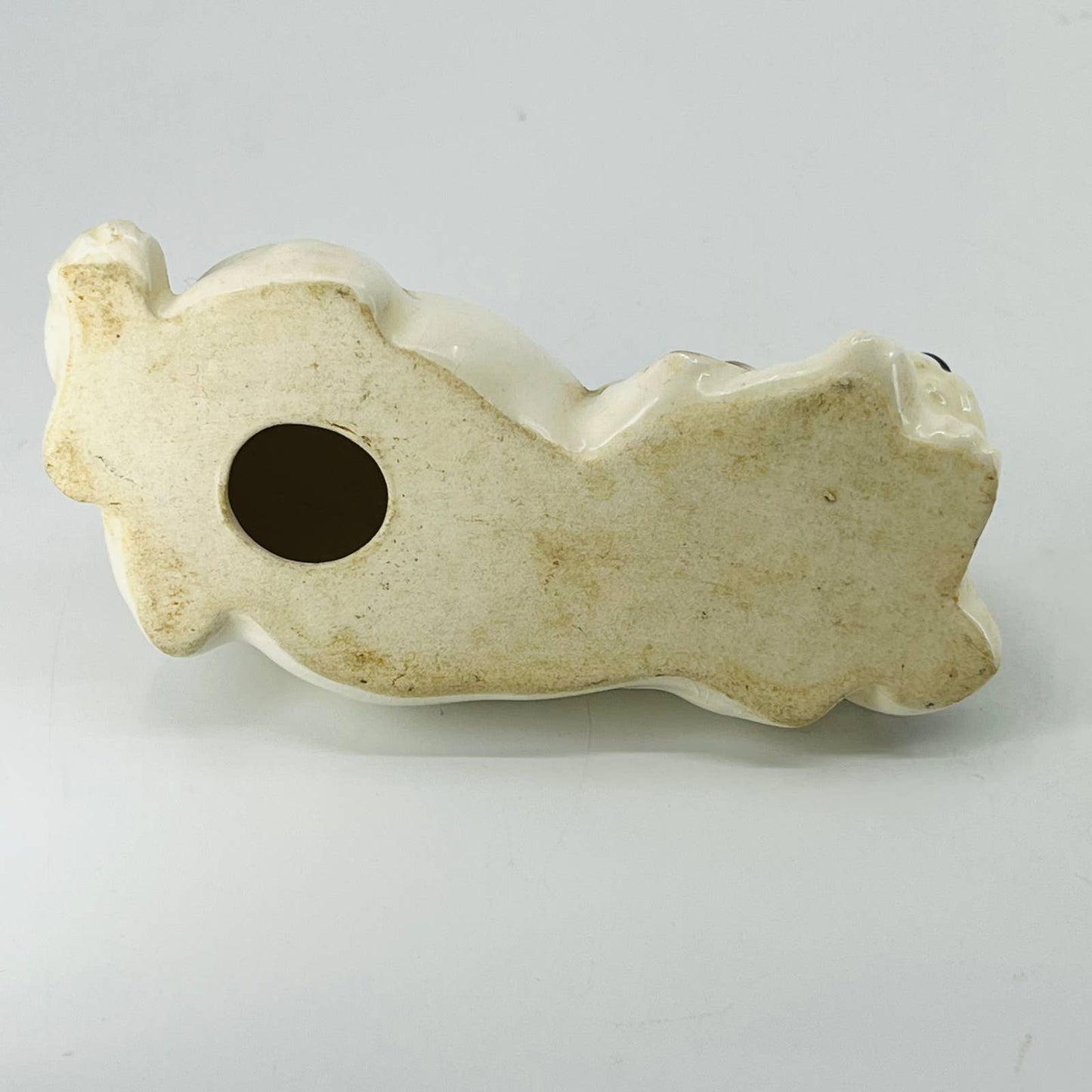 Vintage Sleeping Beagle Puppy Dog Figurine Hand Painted Porcelain Ceramic 4” SA5