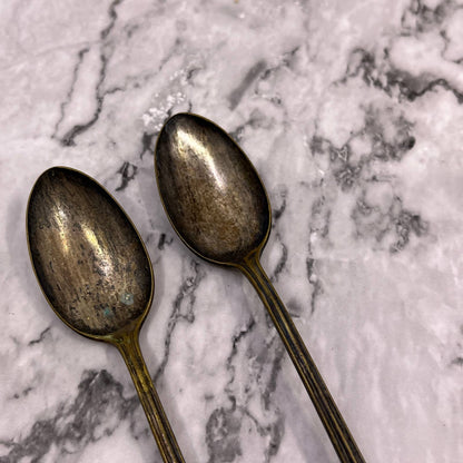 Antique Conn Silver Co Flatware 7.5"?Long Iced Tea Spoons Set of 2 SA2