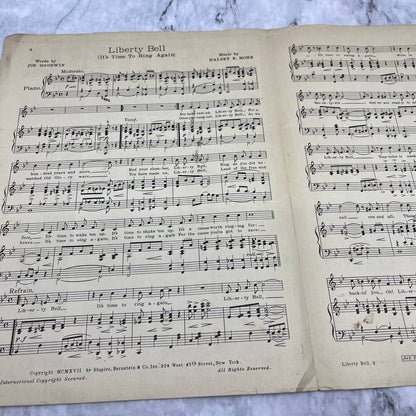 1917 Liberty Bell (It's Time To Ring Again) Antique Sheet Music Mohr TJ4