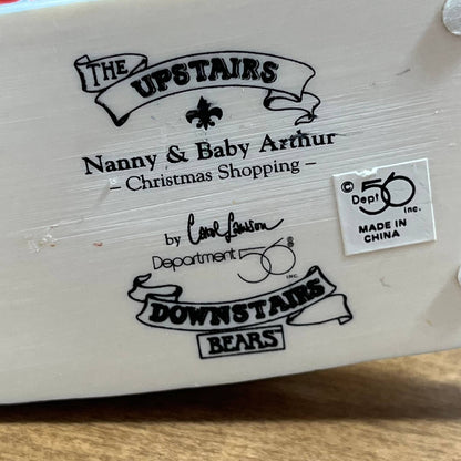 DEPT 56 UPSTAIRS DOWNSTAIRS BEARS Nanny & Baby Arthur Christmas Shopping TA2