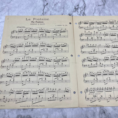 1926 sheet music Carl Bohm The Fountain Marceau de Salon Op. 221 TI1