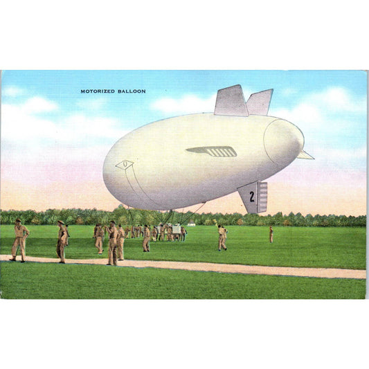 Vintage Postcard US Military Motorized Balloon Zeppelin Blimp EA3