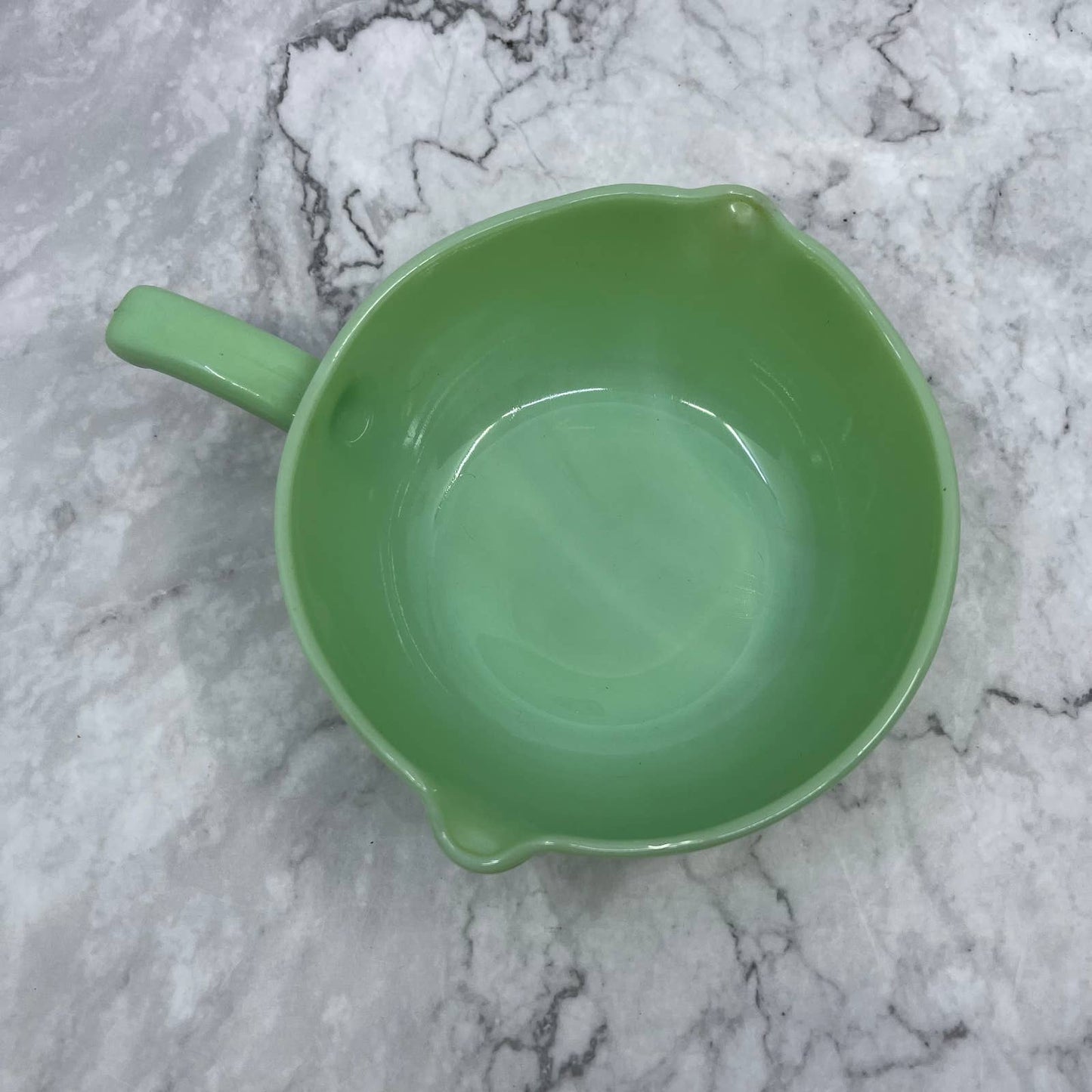 Vintage Fire King Jadeite 2 Spout Skillet Batter Bowl 6" NICE TD6