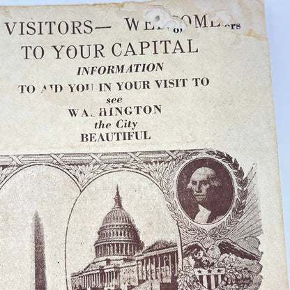 1930s Washington D.C. Visitors Tourist Guide Booklet TF9