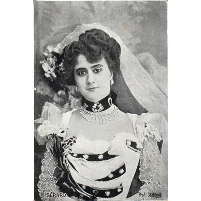 Antique Postcard RPPC French Victorian Lady H. Gerard Prof Stebbing SE8