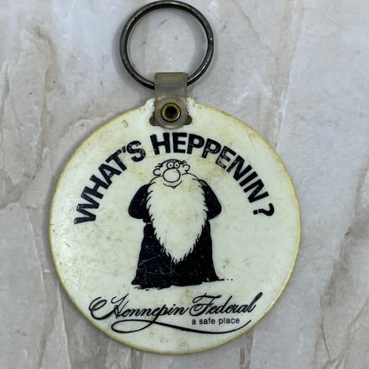 Vintage What's Heppenin Hennepin Federal Savings Minneapolis MN Keychain TE5-S2