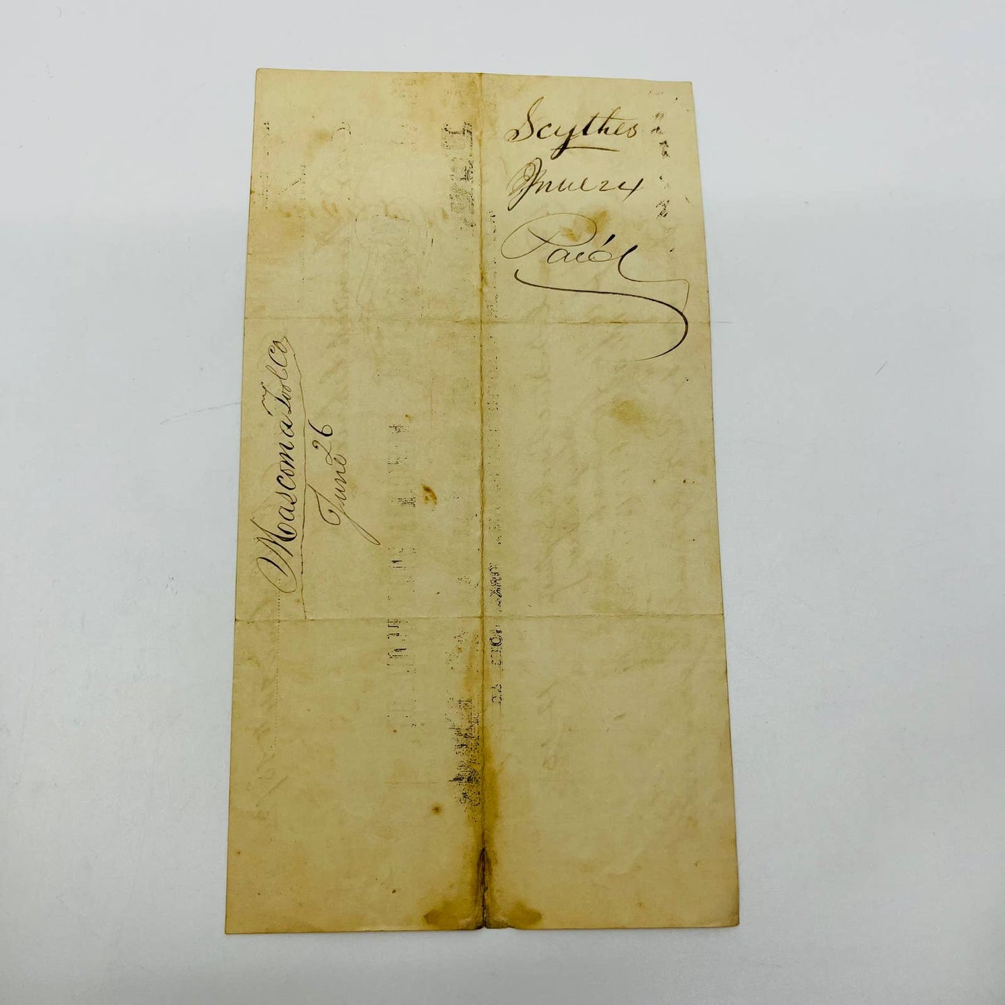 1872 Jeremiah Chase Mascoma Edge Tool Co Lebanon NH Letterhead Billhead AA5